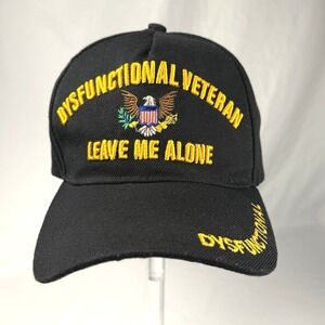 Black Dysfunctional Veteran "Leave Me Alone" Embroidered Cap Hat